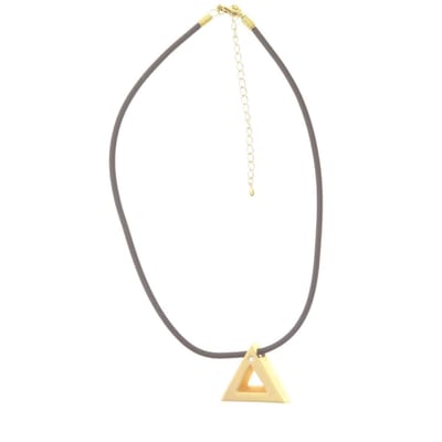 Behave - Ketten bruin met driehoek hanger goud kleur - 41 cm"