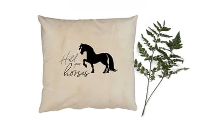 Sierkussens - Kussentjes Woonkamer - 50x50 cm - Paarden - Quotes - Spreuken - Hold your horses