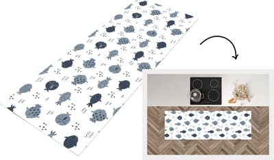 Keukenloper - Loper keuken - Patronen - Jongens - Vissen - Kinderen - 150x50 cm - Keukenloper vinyl