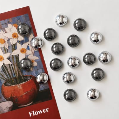 TLVX 20 stuks Kleine Ronde Magneten Zilver & Donker Grijs Kleurig / 3D Koelkast Magneet / Foto / Kaart / Leuke Speel- en Leer Magneten / School / Whiteboard / Magnetisch / Notitie / Kantoor / Memo / Schoolbord / Decoratieve Magneetjes