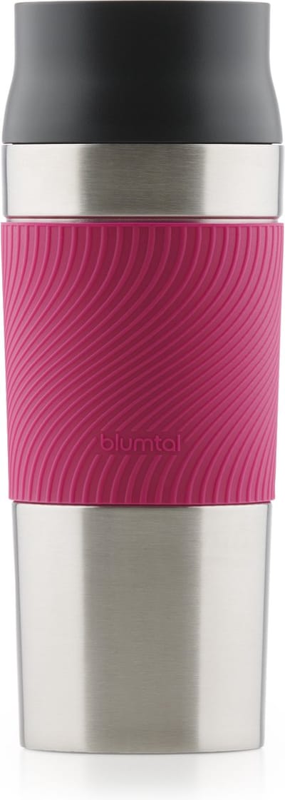 Blumtal Thermosbeker Classic - Lekvrij, BPA-Vrij en Vaatwasserbestendig - Hoge Kwaliteit Thermosfles met Quick-Press Sluiting - Travel Mug 350 ml - Berry - Roze