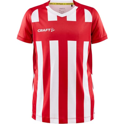 Craft Progress 2.0 Stripe Shirt Korte Mouw Kinderen - Rood / Wit | Maat: 122/128