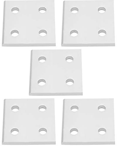 Dailygoody - Aluminium Verbindingplaten - 5Pcs - Voor Profielverbindingen - 4-Hole - Duurzaam en Lichtgewicht - Geschikt voor Bouwprojecten - Zilver