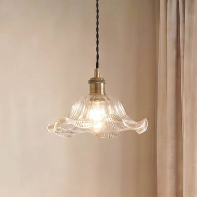 Lindby - hanglamp - 1licht - Glas, aluminium - H: 9 cm - E27 - transparant, messing, zwart