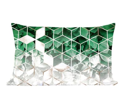 Sierkussens - Kussentjes Woonkamer - 50x30 cm - Bladeren - Goud - Patronen - Kubus - Luxe