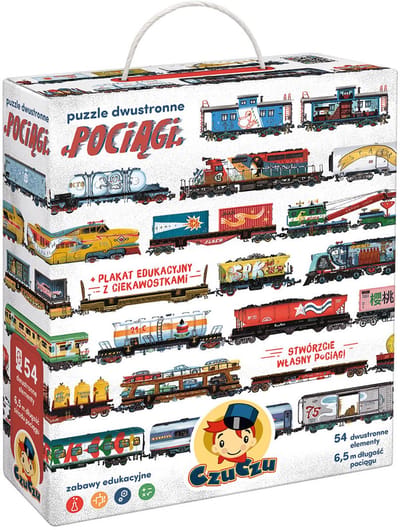 CzuCzu Puzzle dwustronne Pociągi 5+ - CzuCzu Dubbelzijdige puzzels Treinen 5+