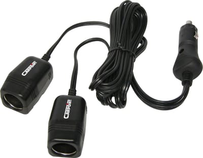 Carpoint 2-Weg Aanstekerdoos – 12V 10A – 2 Meter Kabel – CE Keur – Dubbele Aansluiting – Voor Auto Accessoires