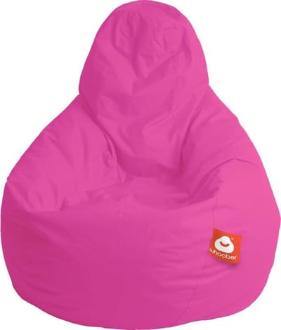 Whoober peervorm zitzak Barça outdoor Fuchsia - Wasbaar - Voor binnen en buiten