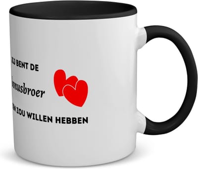 Akyol - jij bent de bonusbroer die iedereen zou willen hebben koffiemok - theemok - zwart - Broer - geweldige bonusbroer - liefste bonusbroer - verjaardag - cadeau - kado - bedankje - geschenk - 350 ML inhoud