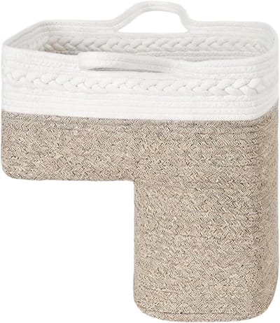 Trapmand Katoen - Opbergmand - Ruimte Organiseren - Robuust Draagbaar - 38 x 25 x 38 cm - Natuurlijk