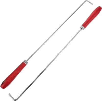 Rvs Fire Poker - Vuurstok Haardgereedschap - Vuur Beheersen - Hittebestendig Houten Handvat - 50 cm - Zilver