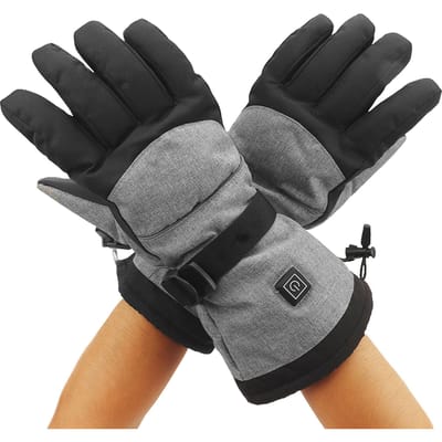 1 Paar Verwarmde Handschoenen Batterijgevoed Waterdicht Winter Verwarmingshandschoenen met Reflecterende Strip voor gray