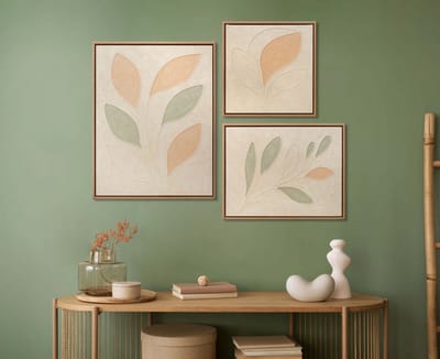 YS Schilderij YSART Wanddecoratie Set 3 Luik Abstract Goud Zwart Acryl Schilderijen met Lijst Gevoelige tuin
