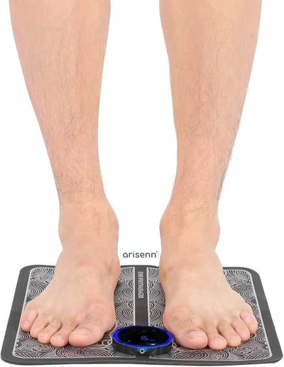 Arisenn® Voetmassager - Directe Pijnverlichting, NMES Technologie, Draagbaar en Duurzaam - Gezwollen Benen, Neuropathie, Plantaire Fasciitis - EMS Leg Reshaping, Bloedsomloop, Infraroodverwarming - Comfortabele Voetverzorging!