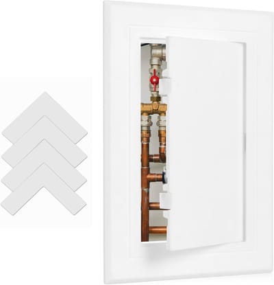 Overschilderbare Toegangsdeuren 100x150 mm - Plastic Inspectiepaneel met Verborgen Scharnieren voor Gipsplaten en Elektrische Installaties