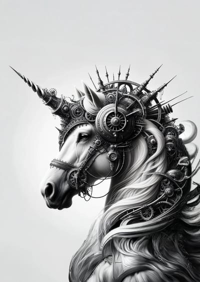 *SALE - Ulysses Unicorn- Mint by Michelle decoupage papier A1
