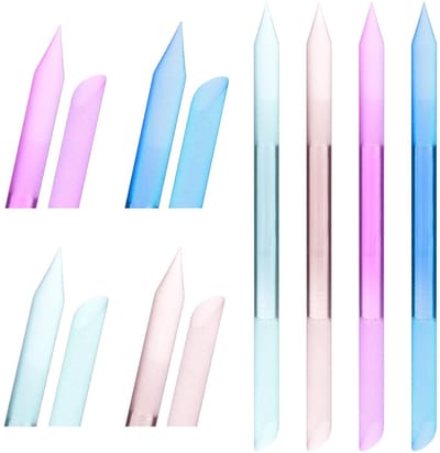 Dailygoods- Glasnagelvijl 4-delig - Dubbelzijdige Vijlen - Nagelriemduwer/Nagelriemschuiver - Professionele Nagelverzorging - Robuust Roestvrij Glas - Herbruikbaar en Makkelijk te Reinigen - Nagelverzorgingsset