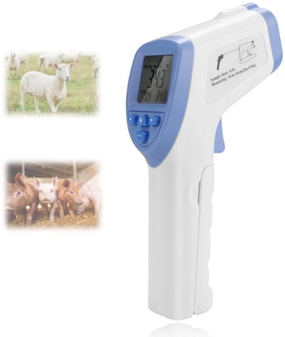 Allecto - Digitale Huisdierthermometer - Infrarood Thermometer - Hoge Nauwkeurigheid - Contactloos - Geschikt voor Hond, Kat, Paard - 32 Sets Gege