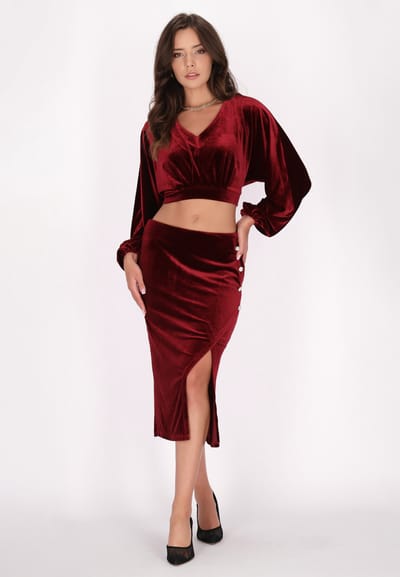Faina Blouse Dames wijnrood