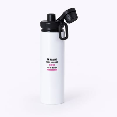 Hacebo® - ik heb de meest geweldige nicht van wereld (klopt, deze mok heb ik van haar) waterfles met draaidop zwart - de meest geweldigste nicht - verjaardagscadeau - verjaardag - cadeau - cadeautje voor nicht - water fles - 850ML
