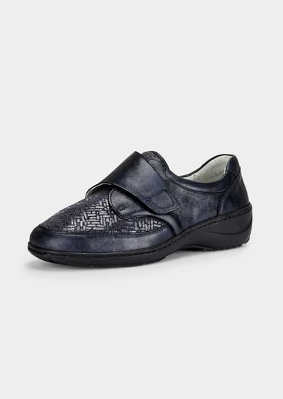 Lage schoenen met brede klittenbandsluiting - marine - Gr. 36 van Goldner Fashion