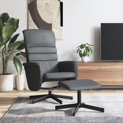 Relaxstoel met voetenbank - Draaistoel fauteuil - Ontspannen thuis - Handmatig verstelbaar ligcomfort - 71 x 81 x 104.5 cm