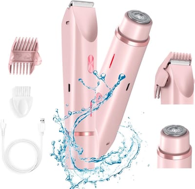 2 in 1 Ladyshave voor Vrouwen - Elektrisch Scheerapparaat - Bikinitrimmer Dames - Trimmer voor Vrouwen - Epilator - Bikinitrimmer - Scheerapparaat Vrouw - Trimmer vrouw - Smooth Scheerapparaat - Waterdicht - Zachtehuid - Type-C Oplaadbaar - Roze