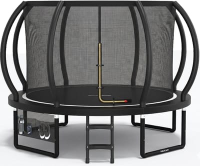 Nexar Trampoline - 244 cm - met Veiligheidsnet & Ladder - Kinder Trampoline voor Buiten - Inclusief Schoenentas - Tuintrampoline Zwart
