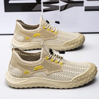 Herenschoenen Zomer Ademend Dunne Mesh Oppervlak Mesh Schoenen Heren Hardlopen Zachte Zool Lichtgewicht Vrije Tijd Sport Mesh Uitgehold Trendy Schoenen 44