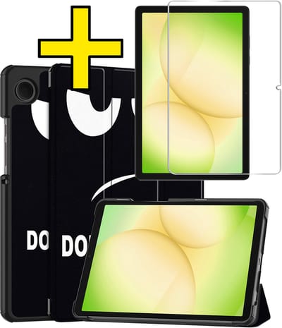 Hoes - Geschikt voor Samsung Galaxy Tab A11 Plus - Met Screenprotector - Trifold Bookcase - Hard Cover - Hardcover Book Case - Tablet Hoesje - Don't Touch Me