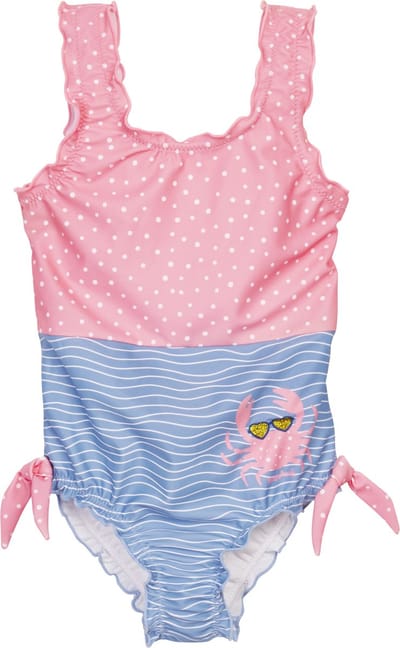 Playshoes - UV-badpak voor meisjes - Krab - Roze/Lichtblauw - maat 86-92cm