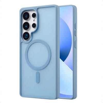 imoshion Hoesje - Geschikt voor Samsung Galaxy S25 Ultra - Color Guard Backcover met Magnetische Ring - Lichtblauw