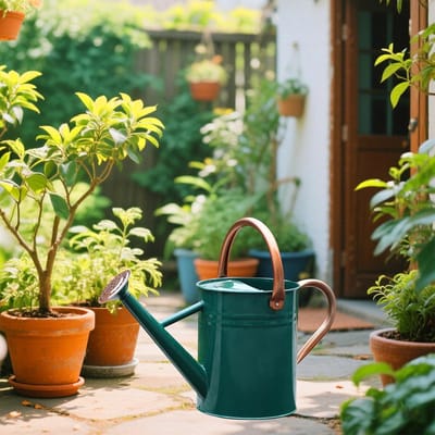 Metalen gieter 4 liter voor binnen en buiten planten met lange tuit