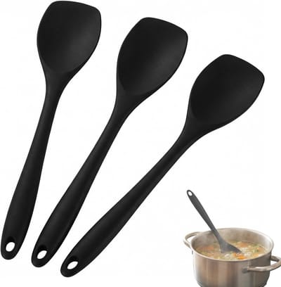 Set van 3 Siliconen Menglepels, 27.5 cm, Hittebestendig, Krasbestendig en Vaatwasserbestendig Keukenaccessoires