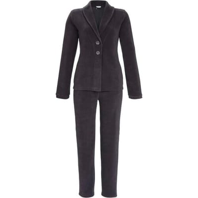 Ringella Chique fleece doorknooppyjama grijs Grijs vrouw 42