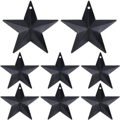 Allecto - Metalen Ster Decoratie - Vintage Muurdecoraties - Zwart