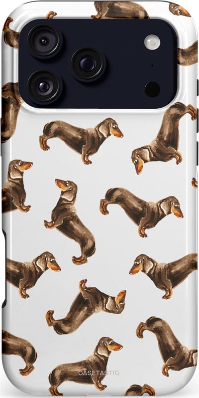 Casetastic Hoesje Geschikt voor Apple iPhone 17 Pro Max MagSafe - Stijlvolle Beschermende Duo-layer Case - Teckel Twister