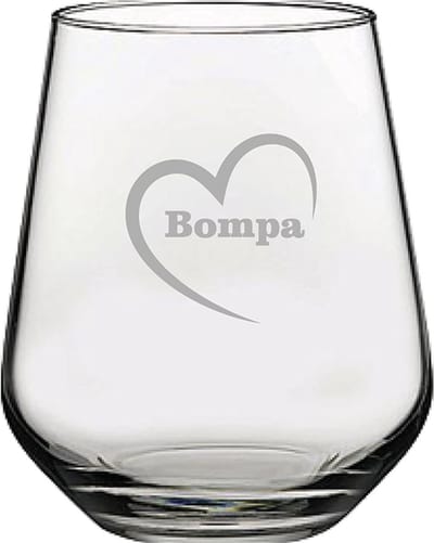 Drinkglas gegraveerd - 42,5cl - Bompa-hartje