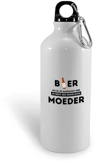 Hacebo® - bier, nu ik je aandacht heb je bent een geweldige moeder waterfles - de beste moeder - Moeder cadeautjes - moederdag - verjaardagscadeau - verjaardag - cadeau - geschenk - kado - gift - moeder artikelen - water fles - 400ML