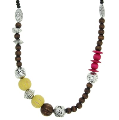 Behave - Ketting met houten kralen kleurrijk - Bohemian zomerstijl