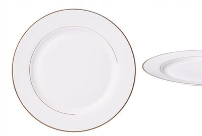 Ambition Aura Gold Serie - Porseleinen Dinerbord - Rond - Wit - 27 cm