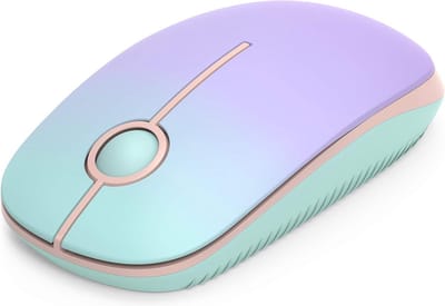 StayPowered Draadloze Muis - Stijlvol & Geruisloos Werken - 1600 DPI - 18 Maanden Batterijduur - Plug & Play - Voor Links- en Rechtshandigen - Betrouwbare 2,4G Verbinding - Compact & Draagbaar - Lichtblauw/Paars - Levering Sneller dan Aangegeven!