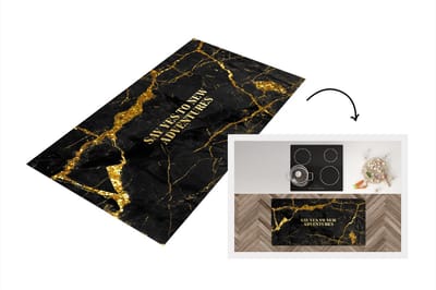 Keukenloper - Loper keuken - Avontuur - Goud - Glitter - Marmer - 120x60 cm - Keukenloper vinyl