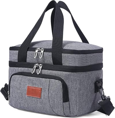 20L Lunchtas met Vak Oxfordstof Aluminiumfolie Isolatie Draagtas voor Picknicks Reizen & Boodschappen - Herbruikbare Koeltas met Schouderband