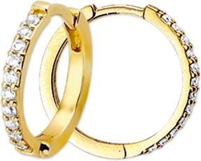 The Jewelry Collection Klapoorringen Zirkonia - Geelgoud