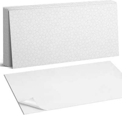 Coloray Plaktegels - Fijn patroon met cirkels Wandtegel Zelfklevend - 60 cm x 30 cm - Wit Plaktegels - 6 stuks - Rechthoek PVC Tegels - Plaktegels Keuken - Zelfklevende Vloertegels Badkamer - Vinyl Tegels Zelfklevend - Zelfklevende Wandtegels
