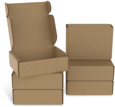 NAIZY 20 stuks maxi brievenbus verzenddoos gegolfd karton mailing box bruin vouwen doos tot 8kg laadvermogen, 150x100x40 mm