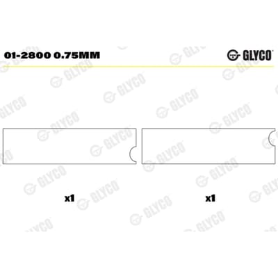 Drijfstanglager GLYCO 01-2800 0,75 mm