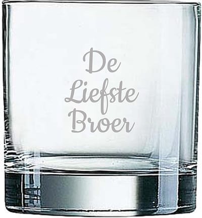 Gegraveerde Whiskeyglas 38cl De Liefste Broer