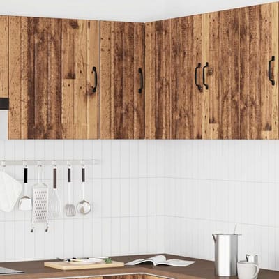 vidaXL - Keukenwandhoekkast - Lucca - bewerkt - hout - oud - houtkleurig